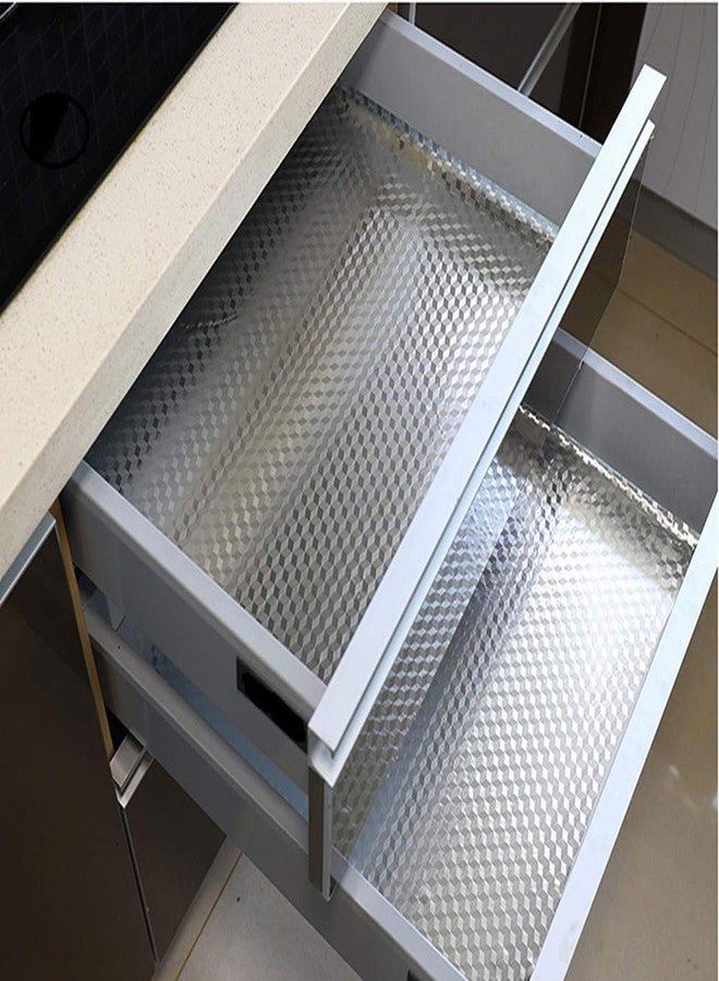 LIVECOOL PVC Aluminum Foil Wallpaper Contact Paper Removable Kitchen Backsplash Water/Oil Proof Self Adhesive Removable Stainless Steel Foil Peel and Stick Wallpaper (24 X 120 Inch, Silver 3D Texture) - Image 4